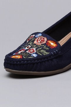 Blue Synthetic Suede Formal Loafers image number 1