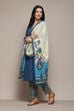 Coral Cotton Straight Kurta Pant Suit Set image number 4