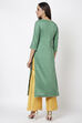 Teal Linen Easy Stitch Suit Set image number 4