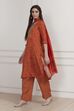 Orange Modal Printed Straight Suit Set image number 3