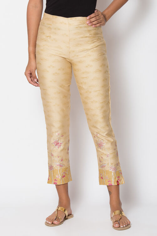 Beige Cotton Pants image number 3