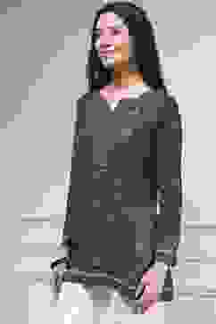 Blue Printed Straight Short Kurta image number 2