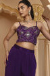 Purple Pure Chinnon Bandhani Printed Fusion Set image number 1