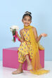 Yellow Cotton Printed Straight Suit Set