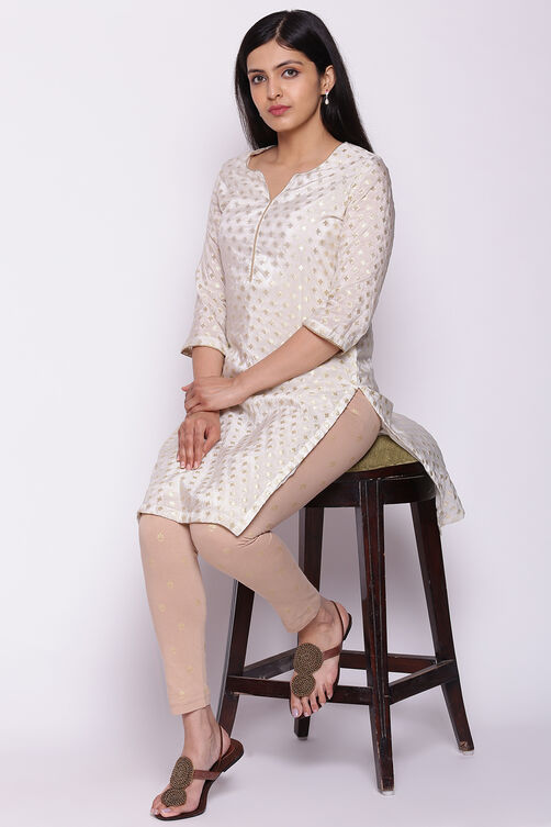 Beige Cotton Leggings image number 2