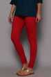 Maroon Cotton Lycra Knitted Churidar image number 1