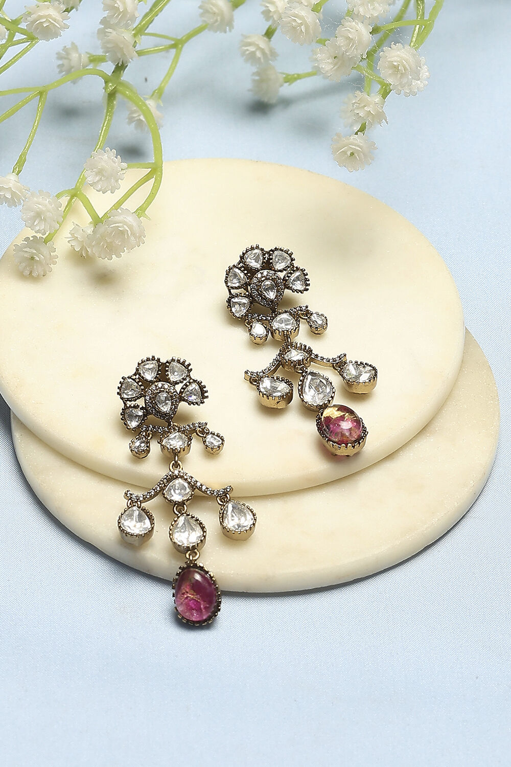 Pink Stone Earrings image number 0