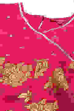 Pink Cotton Short Kurti image number 1