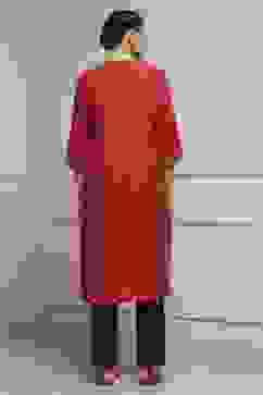 Red Cotton Straight Printed Kurta image number 3