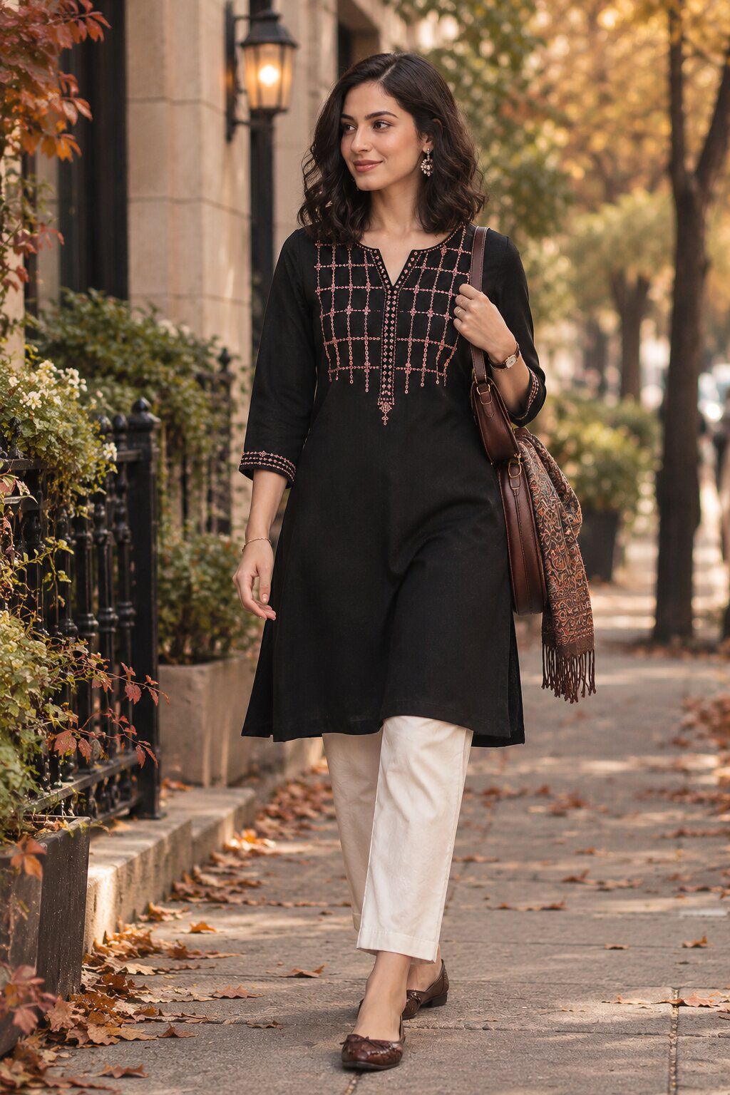Black Daffodil Straight Yarndyed Kurta image number 0
