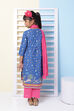 Blue Cotton A-Line Straight Kurta Palazzo Suit Set image number 5