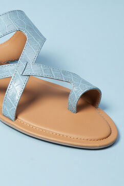 Blue Pu Ring Toe Sandals image number 1