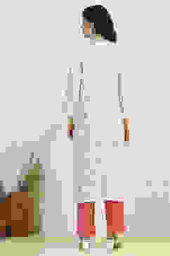 Blue Cotton Printed Embroidered Unstitched Suit Set image number 5