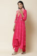 Pink Rayon Flared Kurta Salwar Suit Set image number 4