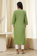 Light Pink Cotton Straight Kurta image number 3