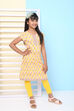 Yellow Cotton Straight Kurta Legging Suit Set image number 3