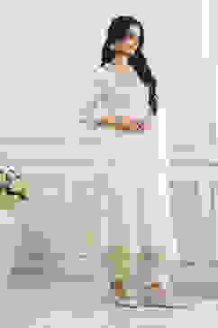 Yellow Cotton Gathered Suit Set image number 5