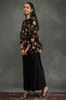 Cream-Colored Silk Chanderi Floral Printed Gathered Co-ord Set image number 3