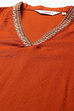 Burnt Orange LIVA Asymmetric Kurta Slim Pant Suit Set image number 1