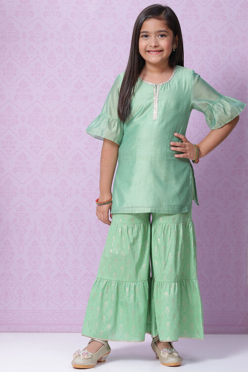 Yellow Art Silk Straight Kurta Set image number 0