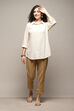 Off White LIVA Straight Solid Embroidered Top image number 0