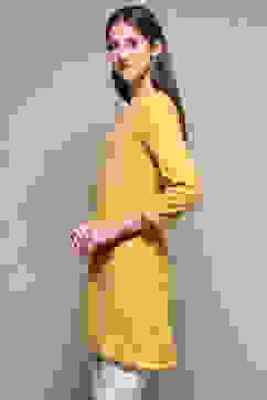 Yellow Straight Yarndyed Kurta image number 2