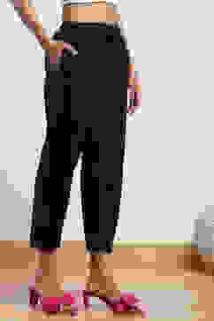 Black Cotton Straight Pant image number 3