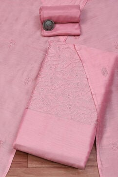 Pink Silk Blend Unstitched Suit Set image number 0