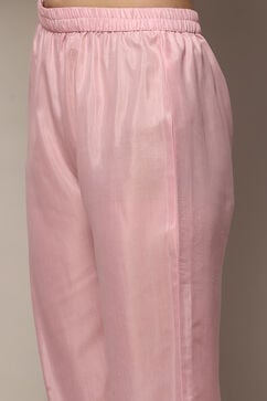 Pastel Pink Chanderi Blend Unstitched Suit set image number 3