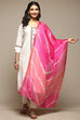 Fuschia Cotton Blend Printed Dupatta image number 0