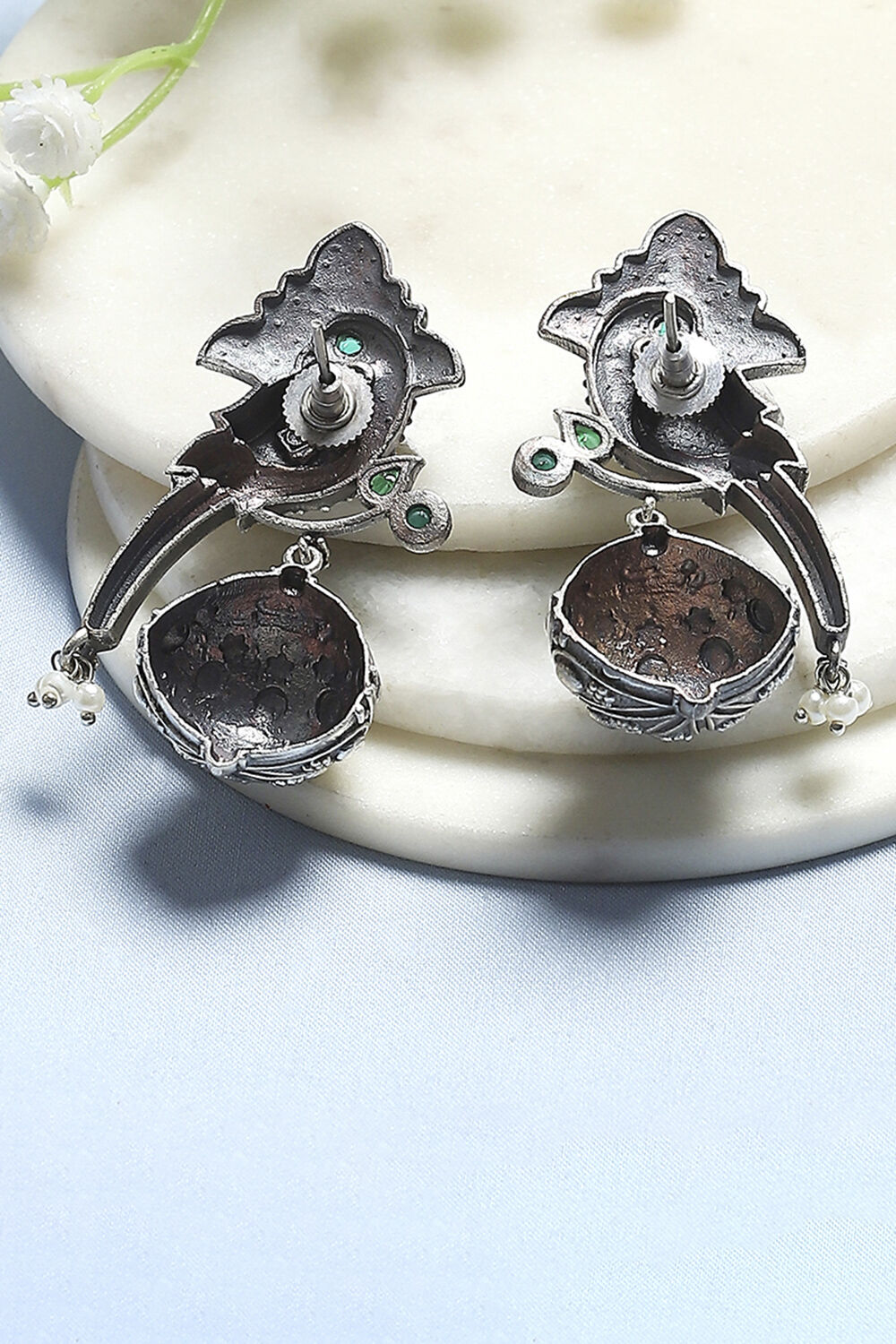 Green Stone Earrings image number 2