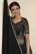 Black Polyester Kalidar Lehenga Set image number 1