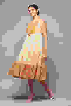 Orange Cotton Tiered Dress image number 2