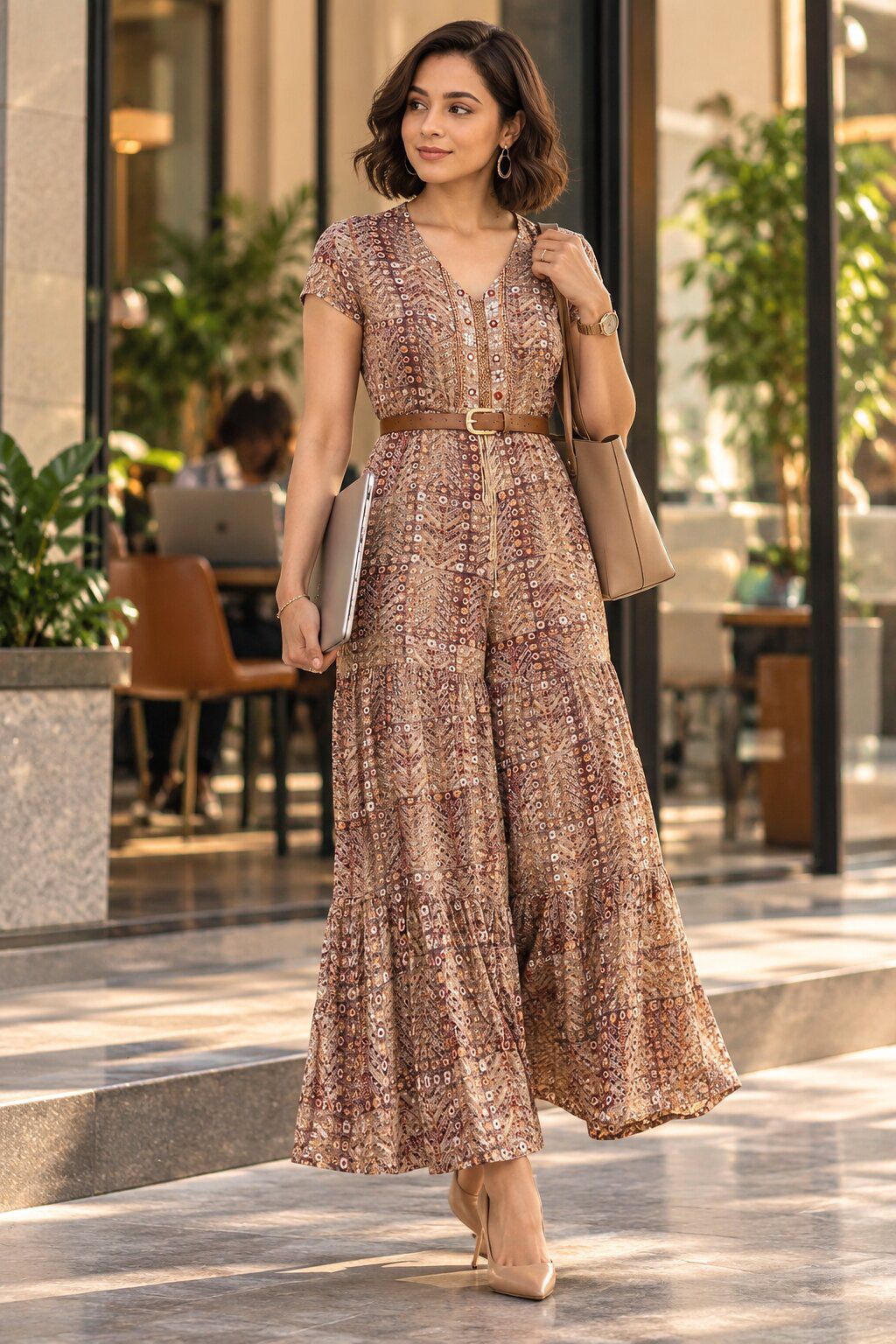 Grey LIVA Straight Printed Jumpsuit image number 0