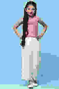 Pink Sleeveless Top With Schiffli Lace Detail image number 0