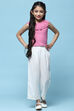 Pink Sleeveless Top With Schiffli Lace Detail