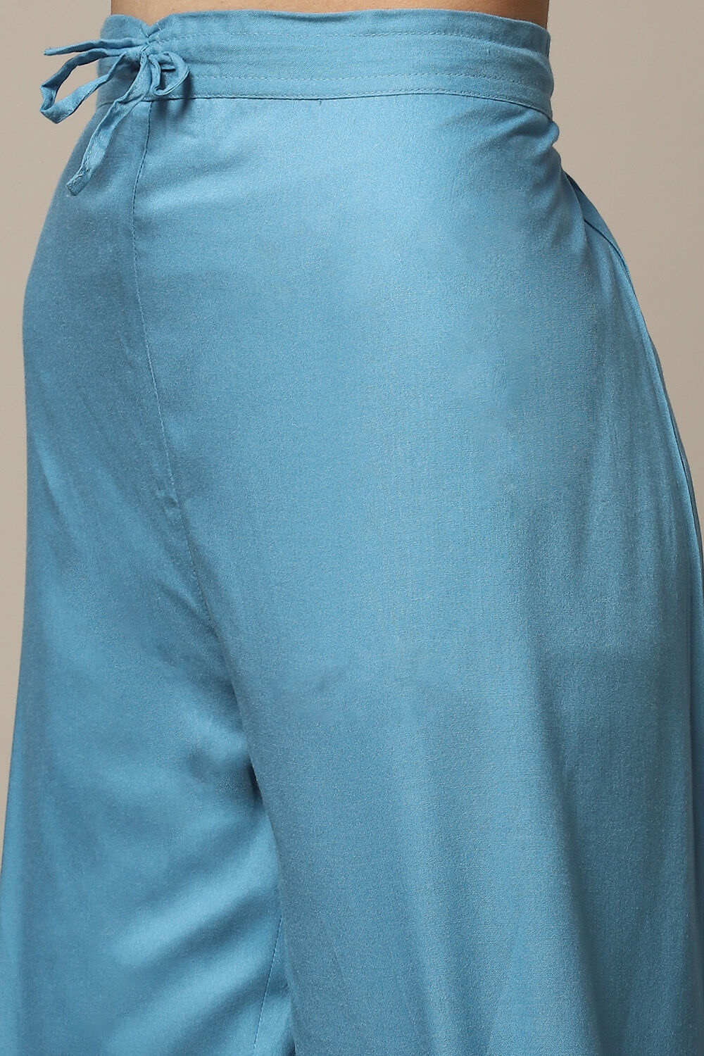 Ink Blue Viscose Straight Printed 3 Piece Set image number 4