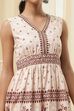 White and Rust Cotton Tiered Dress image number 1