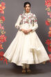 Rohit Bal Off White Cotton Blend Anarkali Kurta Suit Set