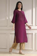 Berry Dyed Straight Kurta image number 0