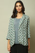 Ice Blue LIVA Printed Jacket image number 5