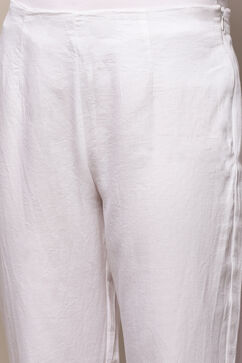 White Cotton Slim Pant image number 1