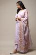 Lavender Linen Machine Embroidered Unstitched Suit Set image number 11