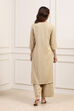 Pale-Yellow Voile Straight Kurta Palazzo Suit Set image number 4