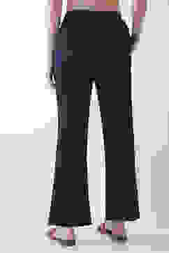 Navy Blue Solid Wide Leg Pants image number 5