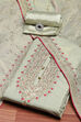 Green Tissue Machine Embroidered Unstitched Suit Set image number 0