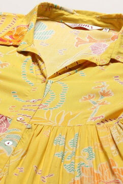 Yellow Rayon Tiered Dress image number 1
