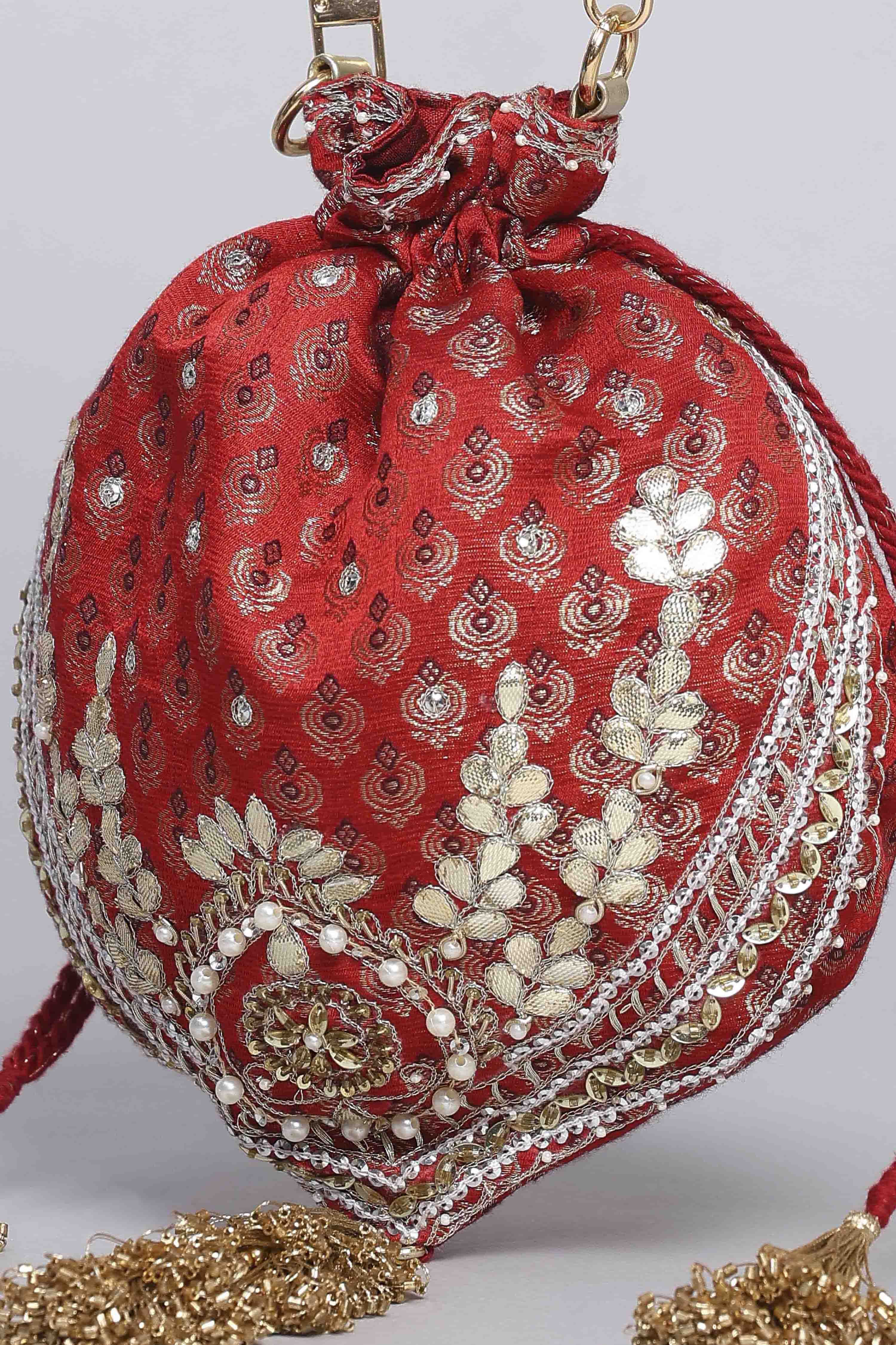 Red Polycotton Potli image number 1
