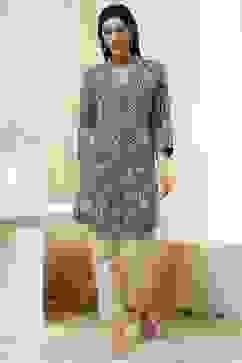 Teal Printed Straight Short Kurta image number 5