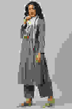 Green LIVA Straight Solid Kurta Set image number 3